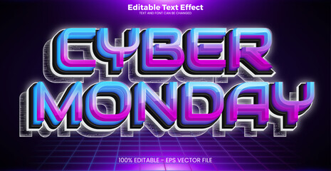 Cyber Monday editable text effect in modern trend style