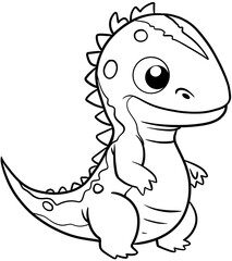 cartoon dinosaur for coloring page