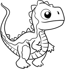 cartoon dinosaur for coloring page