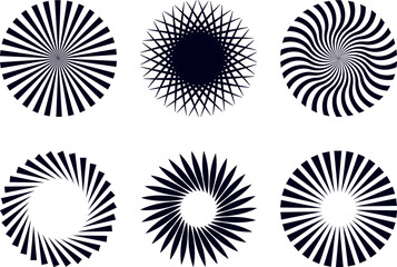 Sunburst vector element illustration. Radial stripes background. Sunburst icon collection. Retro sunburst design. 
