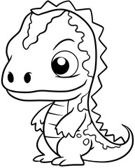cartoon dinosaur for coloring page