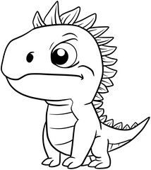 cartoon dinosaur for coloring page
