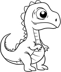 cartoon dinosaur for coloring page