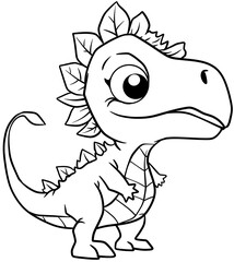 cartoon dinosaur for coloring page