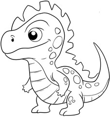 cartoon dinosaur for coloring page