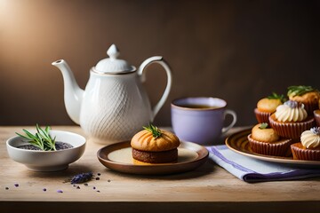 Fototapeta premium tea and cookies
