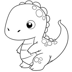 cartoon dinosaur for coloring page