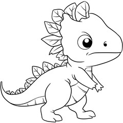 cartoon dinosaur for coloring page