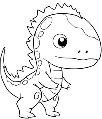 cartoon dinosaur for coloring page