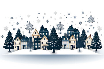 Fototapeta premium christmas tree decorations, santa claus with gifts, snowman in the snow, christmas gift boxes