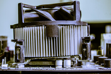 cooler on the motherboard close-up