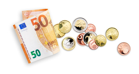 Euromünzen und Eurogeldschein