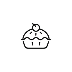 Pie line icon isolated on white background