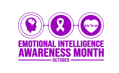 October is Emotional Intelligence Awareness Month background template. Holiday concept. background, banner, placard, card, and poster design template with text inscription and standard color.
