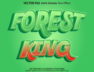 Forest King 3d text effect and editable text effect
