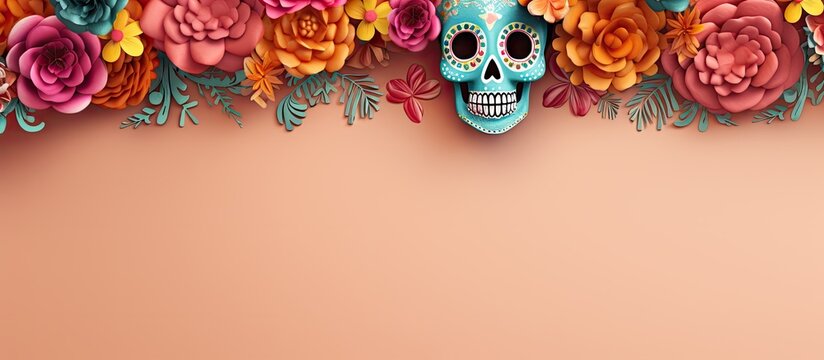 copy space image of with isolated lettering for Dia de los Muertos Day of the Dead
