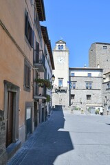 Fototapeta premium A street in the medieval neighborhood of Vitorchiano, a city in Lazio in the province of Viterbo, Italy.