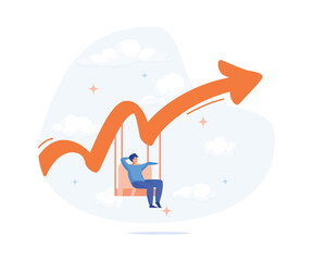 Passive income from crypto or stock. market Investing in mutual funds or other assets. businessman investors relax and sleep on cribs, flat vector modern illustration