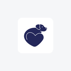Dog Love Animal Glyph Filled Style Icon