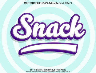Snack 3d text effect and editable text effect
