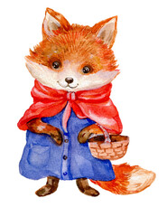 Fox Illustration Watercolor Hand Painting - 651504650