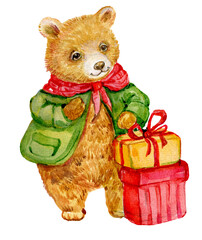 Little Bear Illustration Watercolor Hand Painting - 651504672