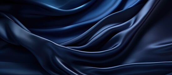 Fototapeta premium Elegant navy blue fabric template for design with soft folds suitable for various occasions