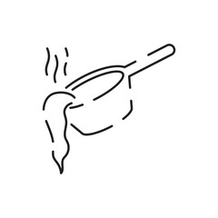 Blacksmith line icon. Flat line icon. Metal work sign. Outline sign for mobile concept and web design, store