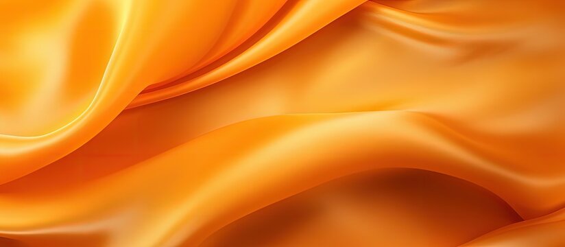 Patterned orange and yellow fabric with a smooth texture serves as the background for an abstract design banner perfect for holiday or summer themed cards The gradient satin shapes and the 