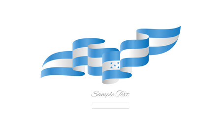 Honduras light blue white wavy flag ribbon concept design template. Premium Honduran flag vector illustration design on isolated white background