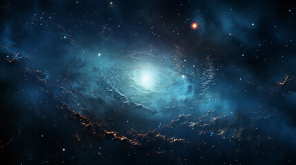 Fototapeta na wymiar a spiral galaxy in the style of dark blue and light black