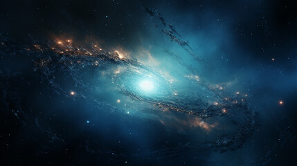 Obraz na płótnie Canvas a spiral galaxy in the style of dark blue and light black
