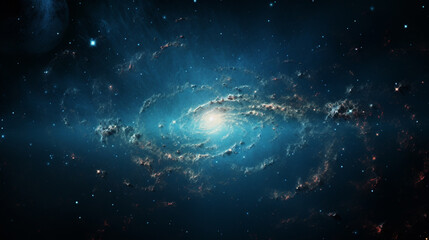 Fototapeta na wymiar a spiral galaxy in the style of dark blue and light black