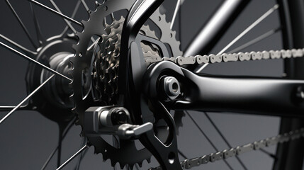 close view of bicycle wheel or gear - obrazy, fototapety, plakaty