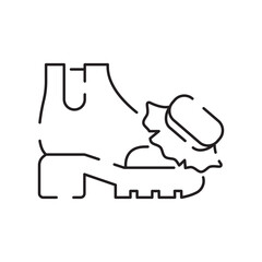 Shoemaker line icon. Shoe Torn Sole Icon Vector. Outline Shoe Torn Sole Sign. Isolated Contour Symbol Illustration