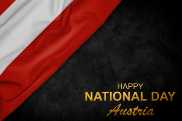 Austria national day greeting card, banner, vector illustration. Austrian day 26th of October background with pennant.