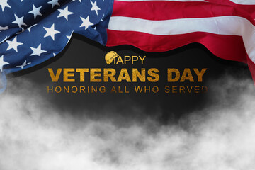 Veterans day text with phrase 