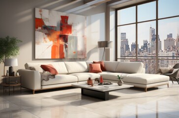 Interior of a beautiful modern living room