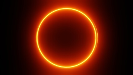 orange circle glowing neon,glowing circle background, glowing circle wallpaper