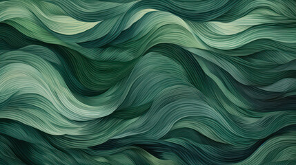 Abstract Green Swirling Texture Inspired by Open Fields. Dynamic Texture of Windswept Fields. Organic Wallpaper Background. Generative AI