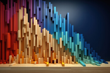 Obraz premium Digital multicolor tube in graph