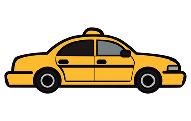 Taxi Car illustration vector. Yellow taxi Car Flat illustration.
