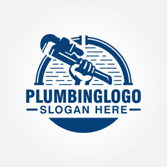 plumbing logo design vector template, plumber logo design