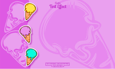 seamless cute blue ice cream hand drawn pattern background