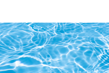 Bluewater waves on the surface ripples blurred. Defocus blurred transparent blue colored clear calm water surface texture with splash and bubbles. Water waves with shining pattern texture background.