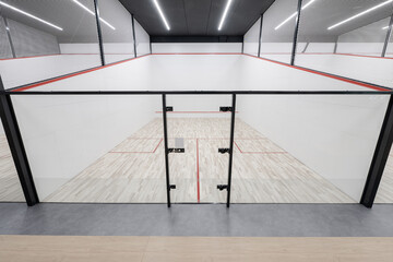 Modern Squash Court Wide Angle View - obrazy, fototapety, plakaty