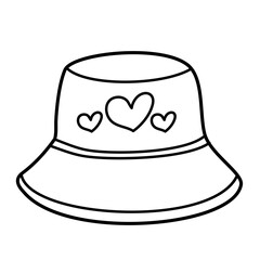 Cute Bucket Hat Outline