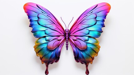 3D BEAUIFUL COLORFUL butterfly on a white background