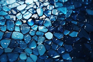 Blue Mosaic Harmony, a Captivating Tiles Background Texture Weaving an Intricate Tapestry of Colors and Geometric Elegance - obrazy, fototapety, plakaty