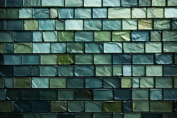 Grey and Green Mosaic Harmony, a Captivating Tiles Background Texture Weaving an Intricate Tapestry of Colors and Geometric Elegance